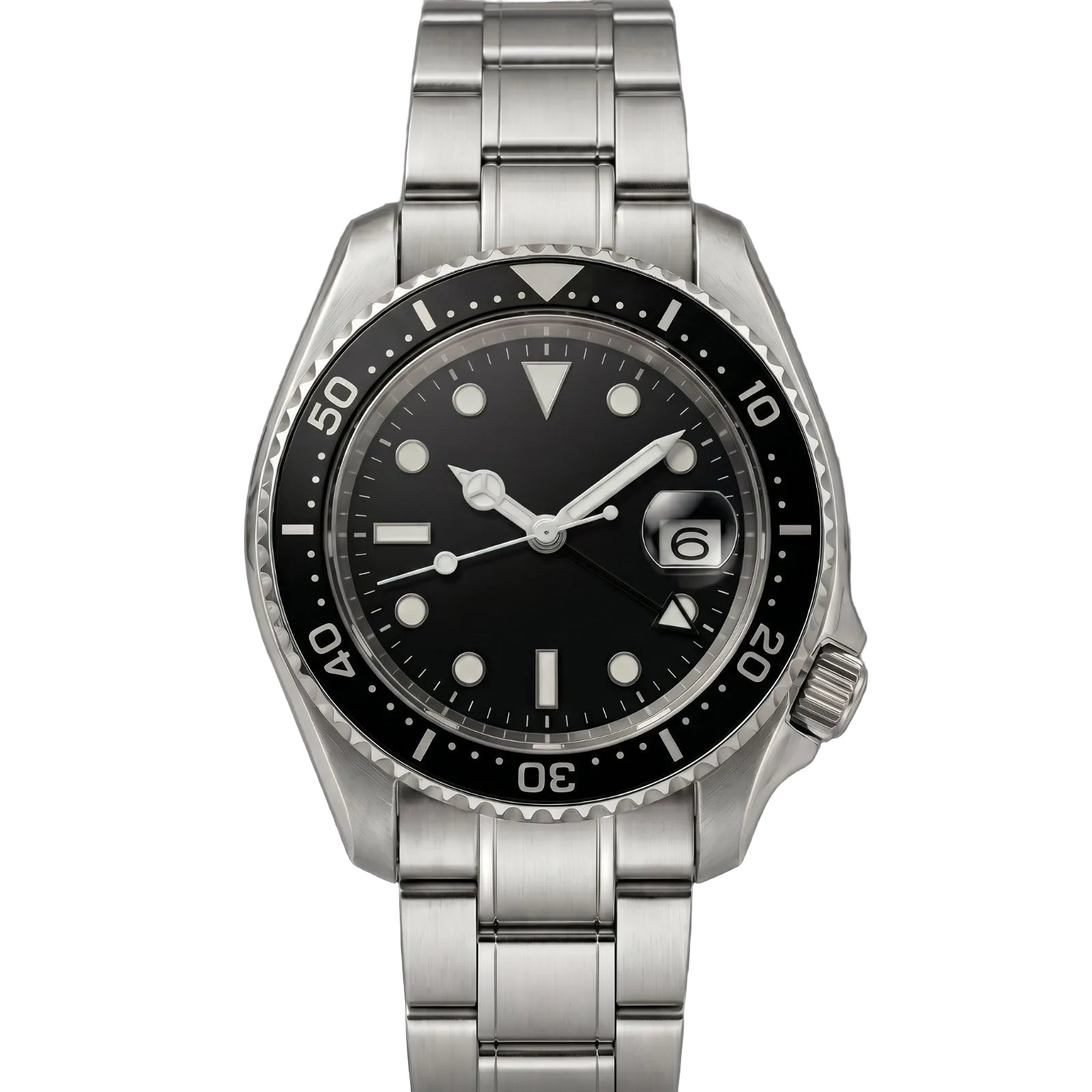 Navex Silver Steel Black Dial