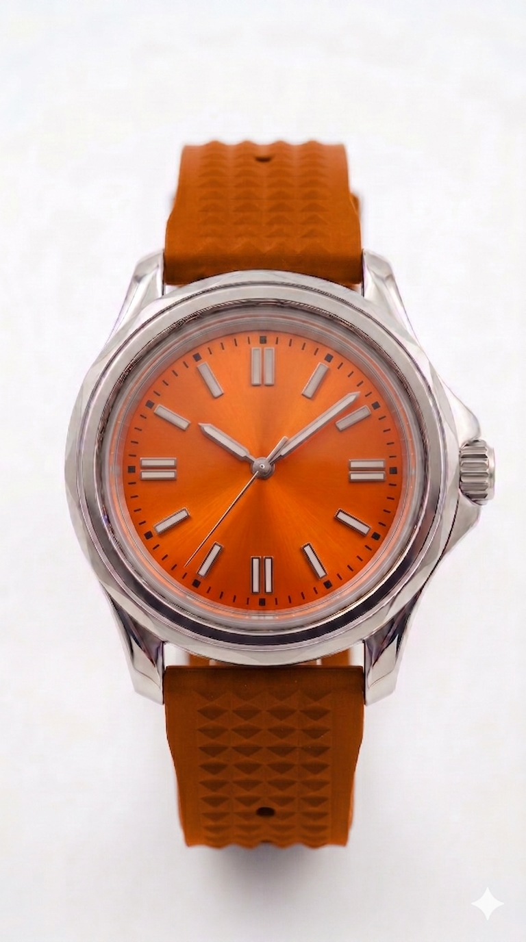Nexor Silver Steel Orange Dial