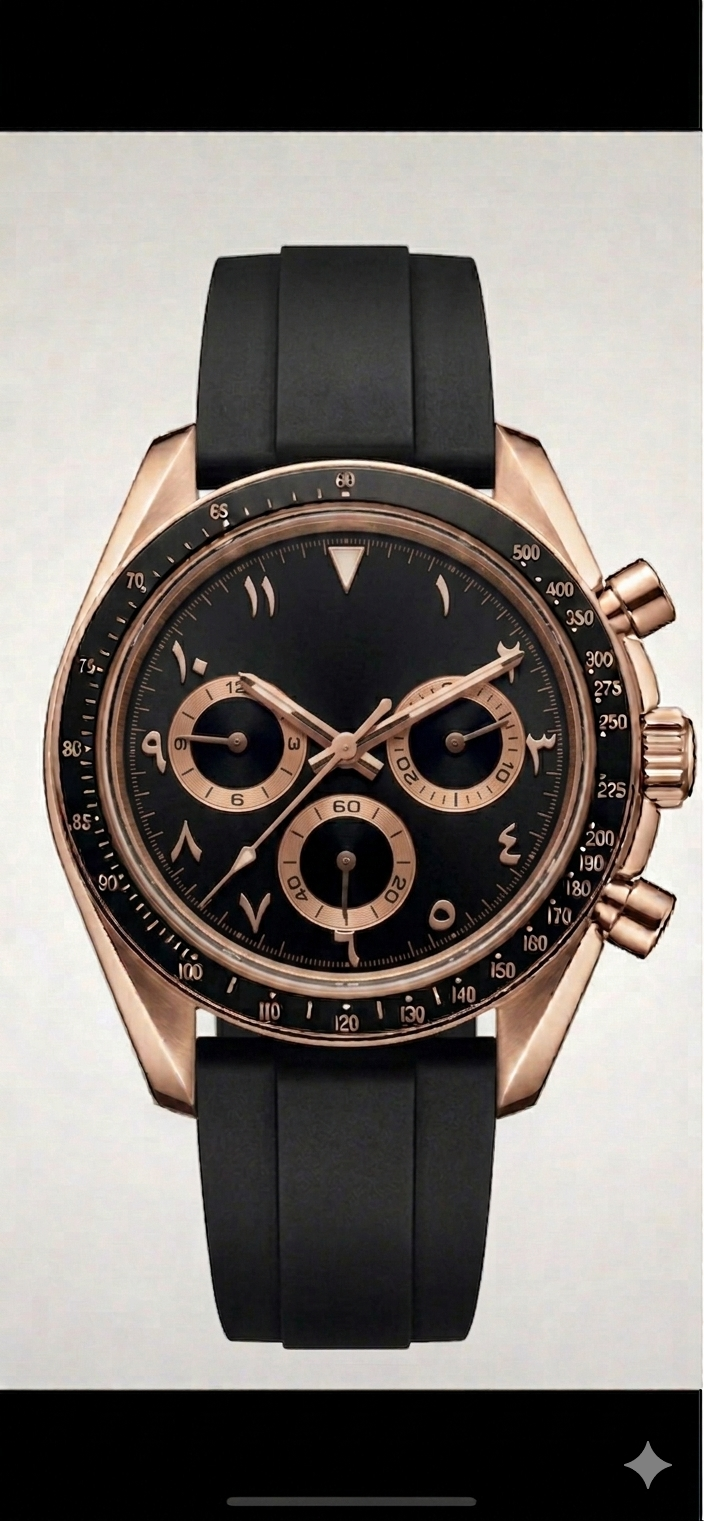 Torvex Rose Steel Black Arabic Dial