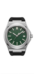 Valtor Silver Steel Green Dial Rubber