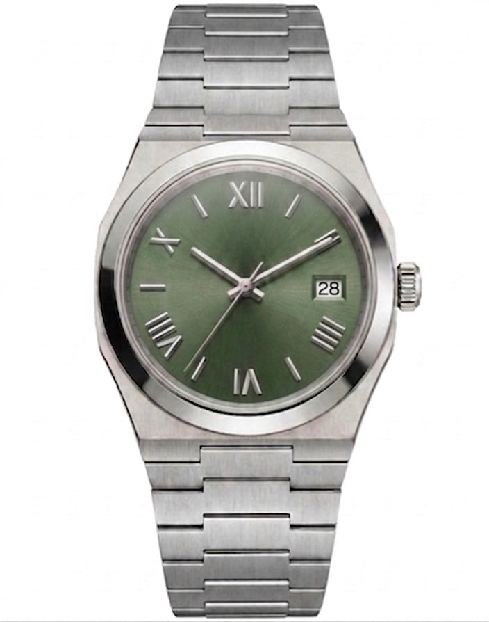 Tolaris Silver Steel Olive Dial