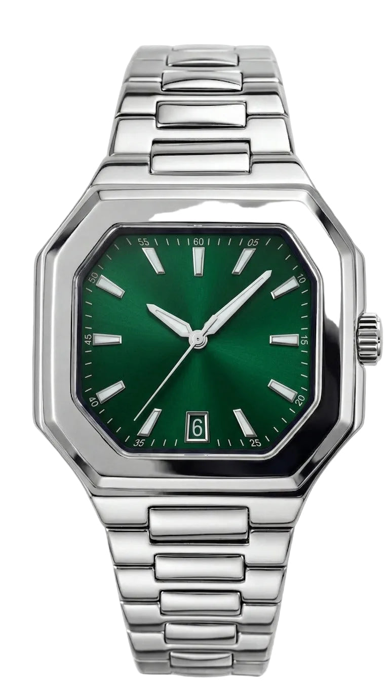 Montier Silver Steel Green Dial
