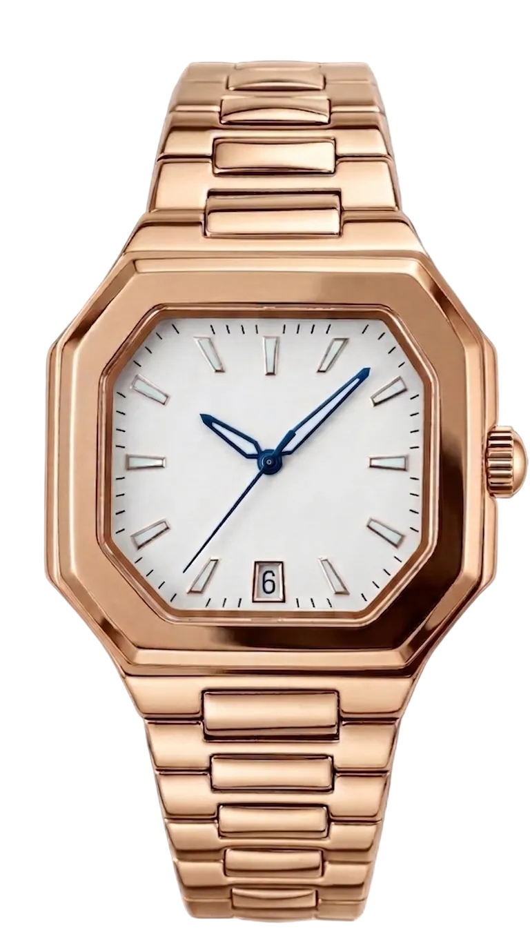 Montier Rose Steel White Dial