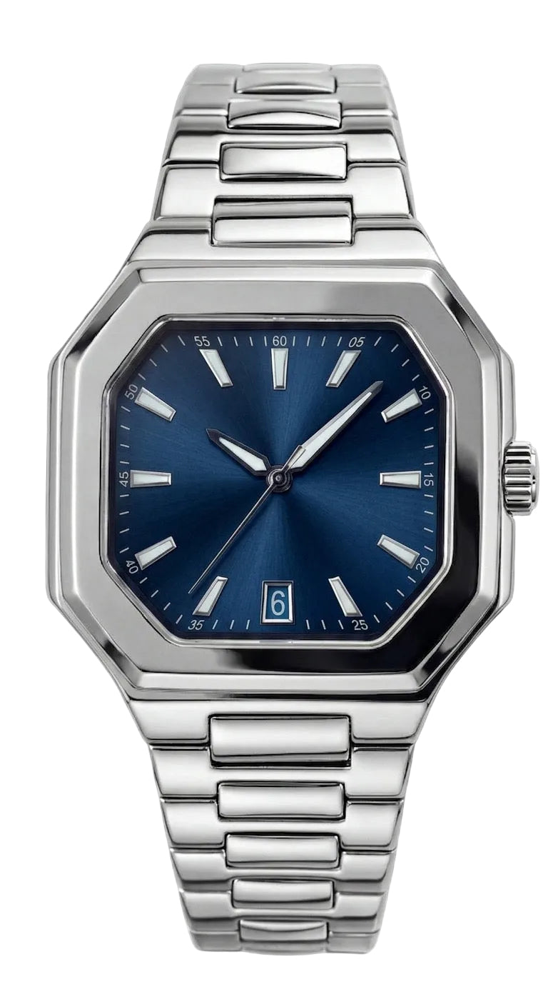 Montier Silver Steel Blue Dial