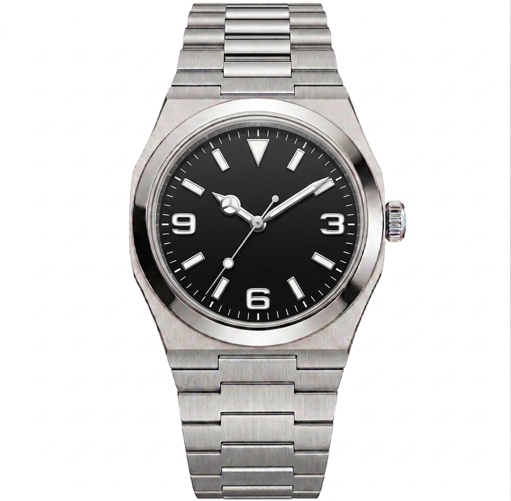 Oris Silver Steel Black Dial