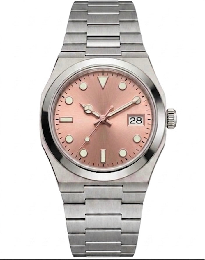 Tolaris Silver Steel Pink Dial