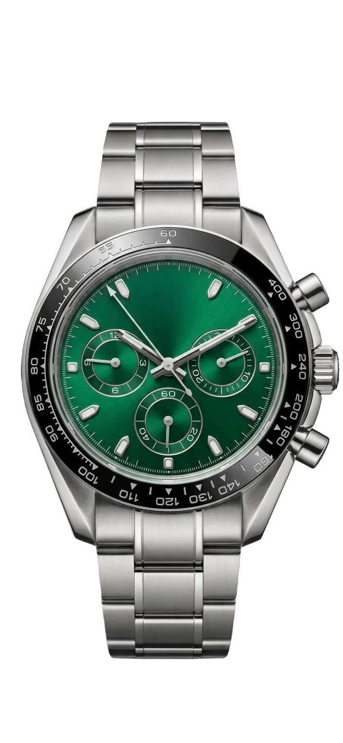 Torvex Silver Steel Green Dial