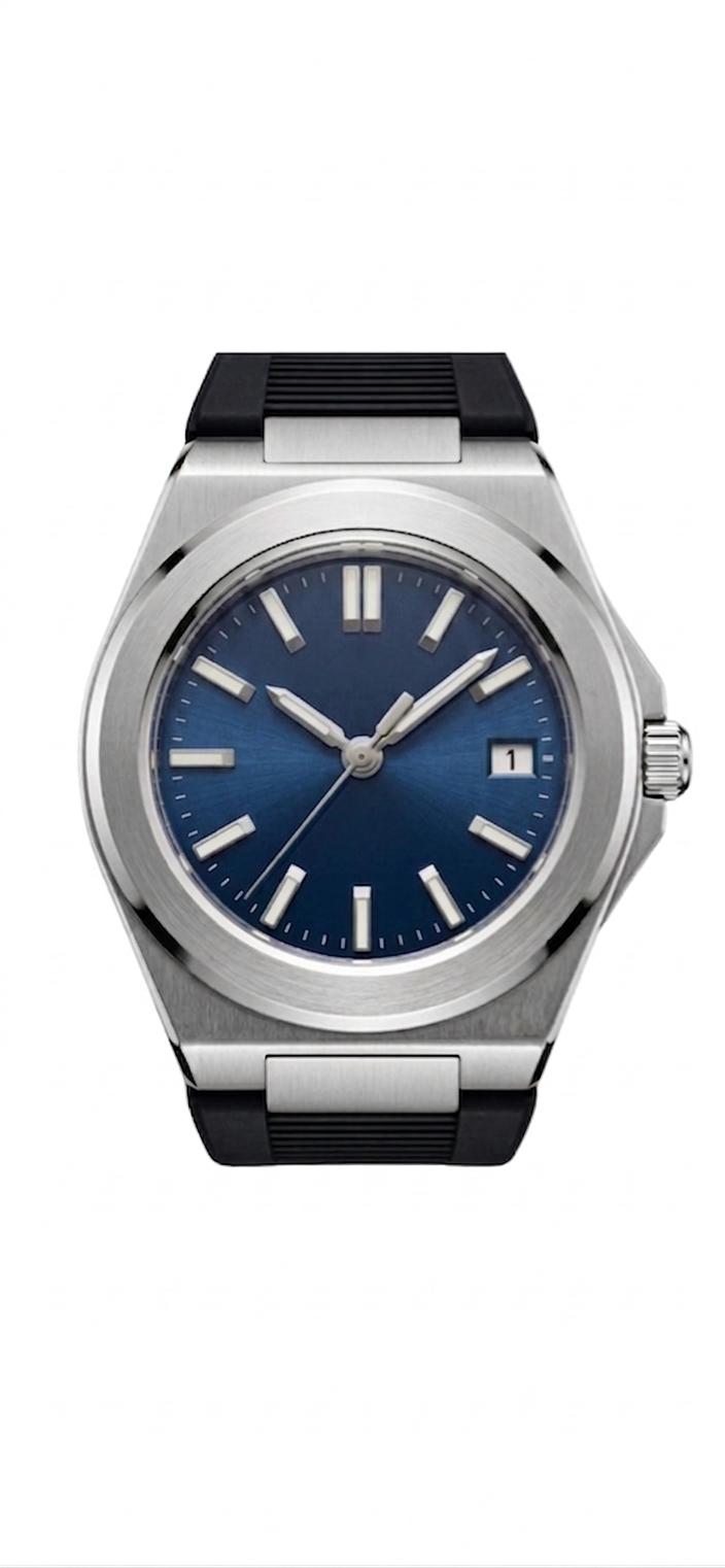 Valtor Silver Steel Blue Dial Rubber